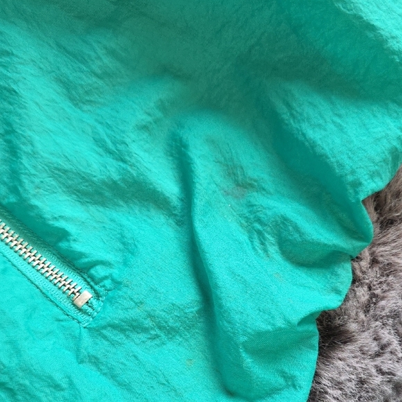 FP Oversized Teal Zip-Up Bomber Lined Windbreaker Jacket Size Small - Picture 9 of 13